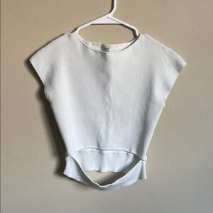 Wilfred White Ribbed Short Sleeve Top (Bin C)